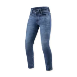 Jeans Uomo Revit Piston 3 Skinny Blu Medio Used L32 Accorciato
