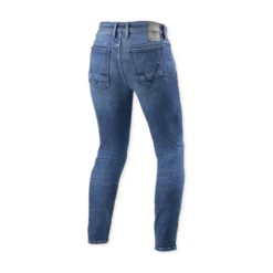 Jeans Uomo Revit Piston 3 Skinny Blu Medio Used L32 Accorciato