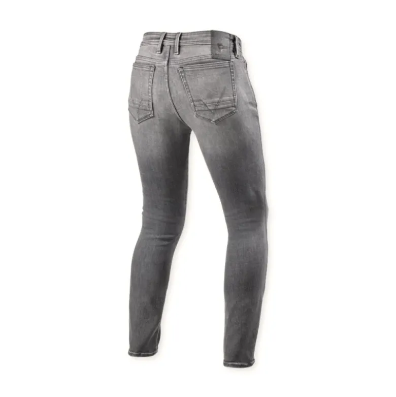 Jeans Uomo Revit Piston 3 Skinny Grigio Medio Used L36 Allungato