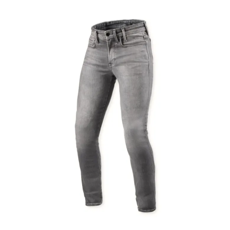 Jeans Uomo Revit Piston 3 Skinny Grigio Medio Used L36 Allungato