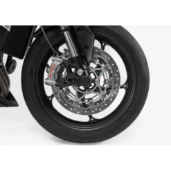 Kit tamponi di protezione per asse anteriore Nero. Moto Guzzi V85 TT (19-).