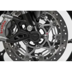 Kit tamponi di protezione per asse anteriore Nero. Moto Guzzi V85 TT (19-).