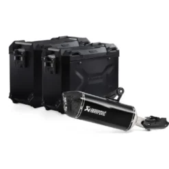 Kit Valigie e Supporti Sw-Motech TRAX ADV + Akrapovic 45 37 Litri Nero KFT.07.664.72000/B