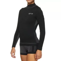 Maglia Intima Lupetto Tecnica Termica Antivento Unisex Sixs TS4 Plus Nero Carbon