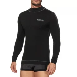 Maglia Intima Lupetto Tecnica Termica Antivento Unisex Sixs TS4 Plus Nero Carbon