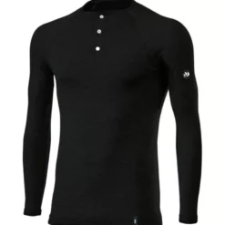 Maglia Intima Tecnica Termica Con Bottoni Sixs SERAFINO-MERINOS Wool Black