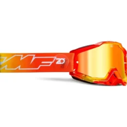 Maschera Moto FMF Powerbomb Osborne Lente Rossa Specchieta