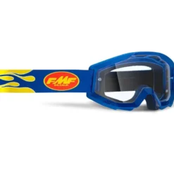 Maschera Moto FMF Powercore Core Flame Navy Lente Chiara