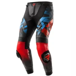 Pantaloni In Pelle Rebelhorn Inferno Nero Blu Bianco Rosso