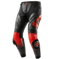 Pantaloni In Pelle Rebelhorn Inferno Nero Rosso Fluo