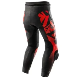 Pantaloni In Pelle Rebelhorn Inferno Nero Rosso Fluo