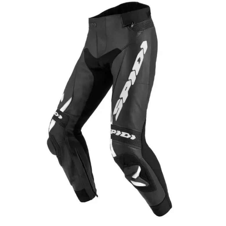 Pantaloni in Pelle Spidi Rr Pro 2 Nero Bianco Accorciato
