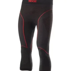 Pantaloni 3/4 Intimi Tecnici Termici Unisex Sixs PNCW-CU Nero Rosso