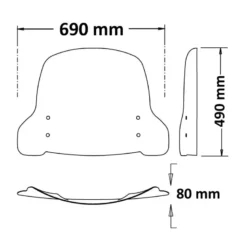 Parabrezza Isotta Basso Per Segway E100/125/200S Fumè Scuro