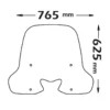 Parabrezza Isotta Classic per KYMCO People S 300I Abs Dal 2019 - Kit Completo Cod. Cls3041 Con Supporto A/453