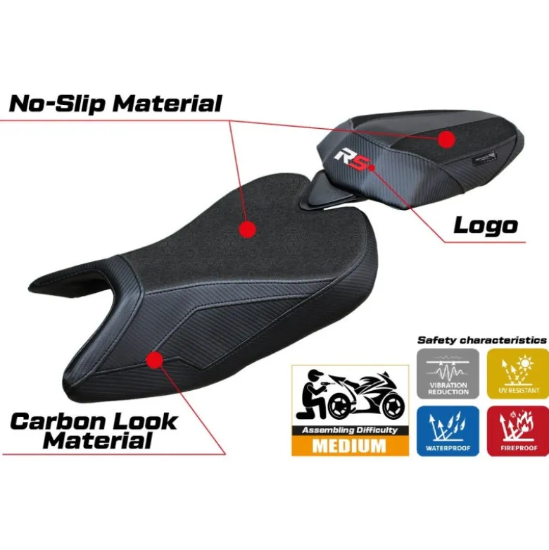 Rivestimento sella compatibile Aprilia RS 457 (23-24) modello Bezz ultragrip