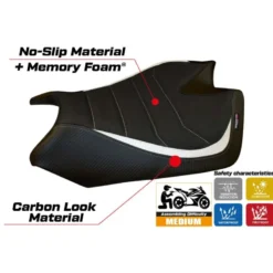 Rivestimento sella compatibile Aprilia RSV4 (09-20) modello Barrie ultragrip Comfort System