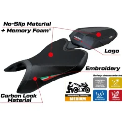 Rivestimento sella compatibile - Aprilia Tuono 457 2025 - mod Vignesh Comfort System