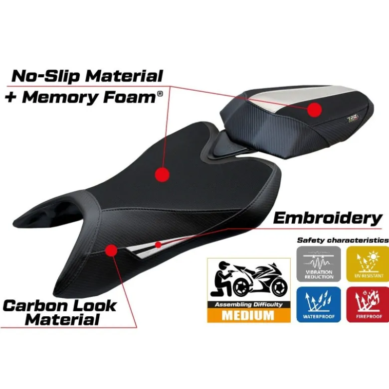 Rivestimento sella compatibile - Aprilia Tuono 457 2025 - mod Vignesh Comfort System