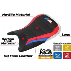 Rivestimento sella compatibile BMW M 1000 R (22-24) modello Nerja Ultragrip