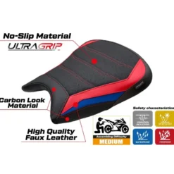 Rivestimento sella compatibile - BMW M 1000 RR 2023-2025 - mod Melk Ultragrip