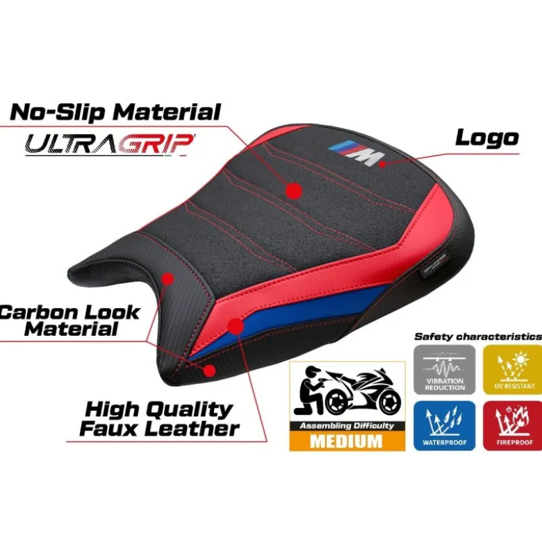 Rivestimento sella compatibile - BMW M 1000 RR 2023-2025 - mod Melk Ultragrip
