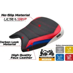 Rivestimento sella compatibile - BMW M 1000 RR 2023-2025 - mod Melk Ultragrip