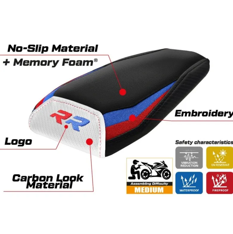 Rivestimento sella compatibile - BMW M 1000 RR 2023-2025 - mod Riesa Comfort System