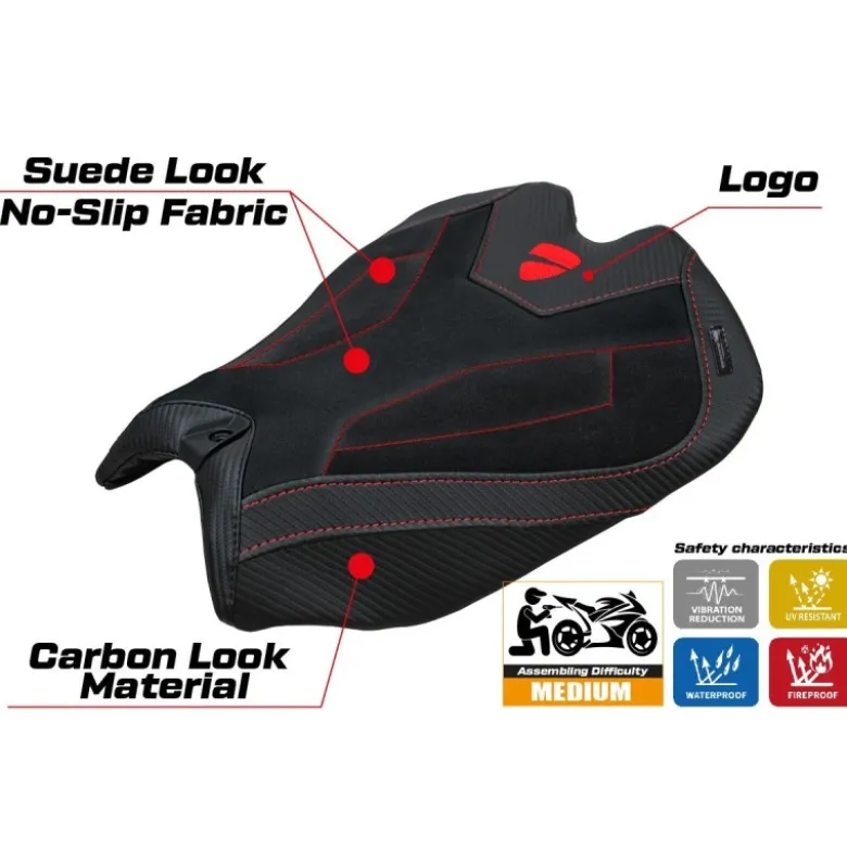 Rivestimento sella compatibile - Ducati Panigale V4 2025 - mod Argenta High Velvet