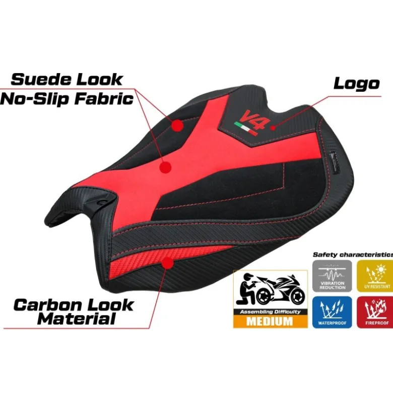 Rivestimento sella compatibile - Ducati Panigale V4 2025 - mod Argenta High Velvet