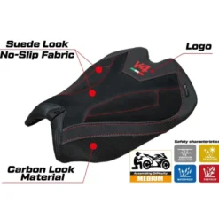 Rivestimento sella compatibile - Ducati Panigale V4 2025 - mod Argenta High Velvet