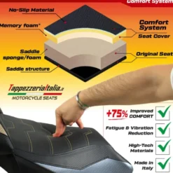 Rivestimento sella compatibile Kawasaki Z 1000 (03-06) modello Pozzuoli 1 comfort system