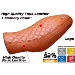 Rivestimento sella compatibile Moto Morini Seiemmezzo (22-24) modello Alanya vintage comfort system