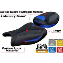 Rivestimento sella compatibile Suzuki GSX R 1300 Hayabusa (08-20) modello Japan Comfort System Velvet Ultragrip