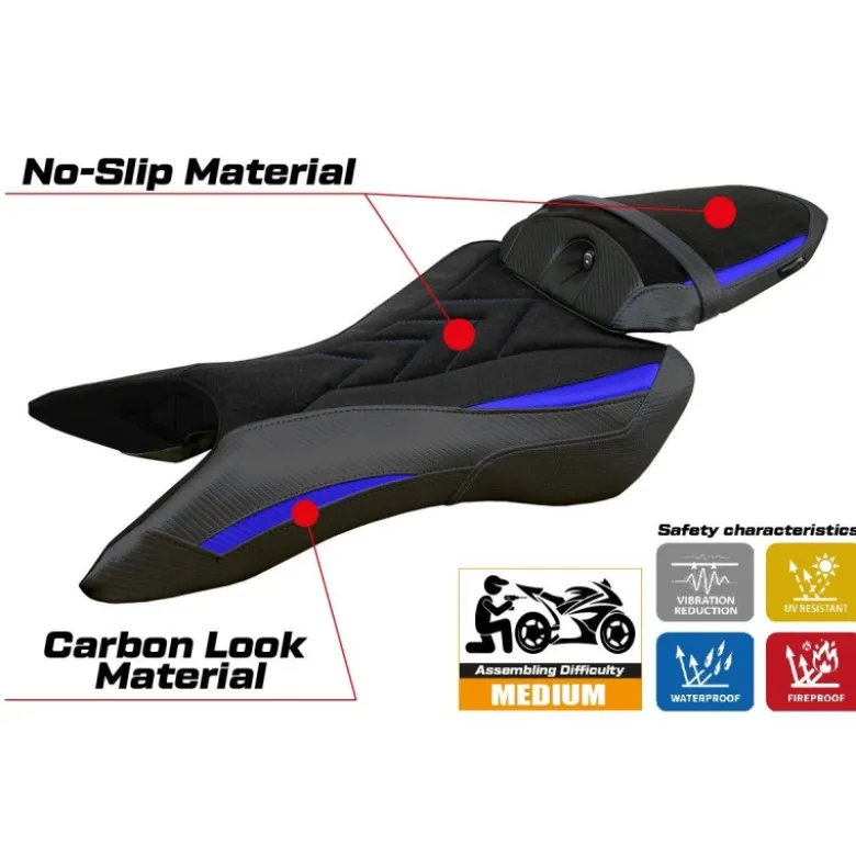 Rivestimento sella compatibile Yamaha MT-09 (2024) modello Mus velvet ultragrip