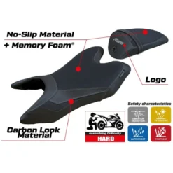 Rivestimento sella compatibile Yamaha R125 (19-23) modello Aswhy Comfort System