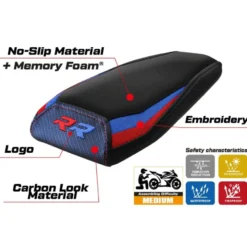Rivestimento sella passeggero compatibile BMW M 1000 RR (22-24) modello Dresda Comfort System