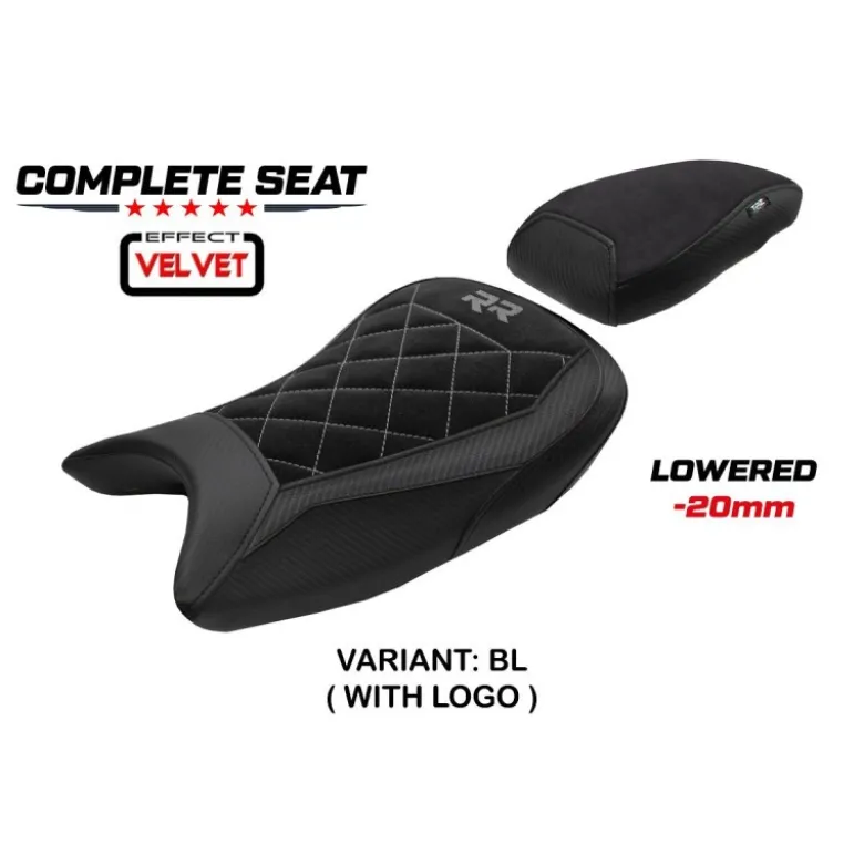 Sella completa compatibile - BMW S 1000 RR 2019-2025 - mod Varel Velvet - Ribassata