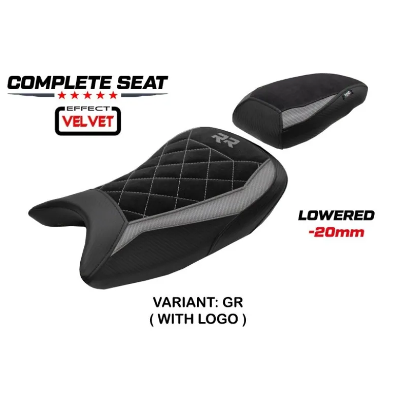 Sella completa compatibile - BMW S 1000 RR 2019-2025 - mod Varel Velvet - Ribassata