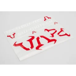 Set di adesivi SW-MOTECH 310x260 mm. Icona toro: rosso, SW-Motech: bianco.