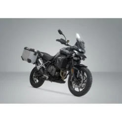 Sistema Di Valigie In Alluminio Trax Adv+Akrapovic Argento. 45/37 L. Triumph Tiger 900 (19-23).