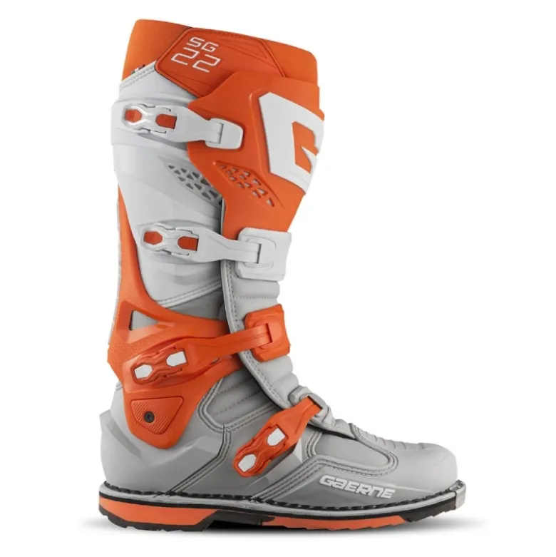 Stivali Moto Gaerne SG22 Arancione Bianco Grigio