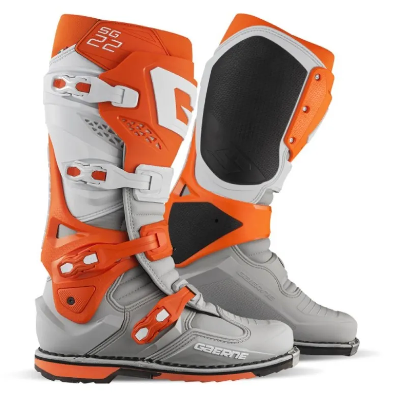 Stivali Moto Gaerne SG22 Arancione Bianco Grigio