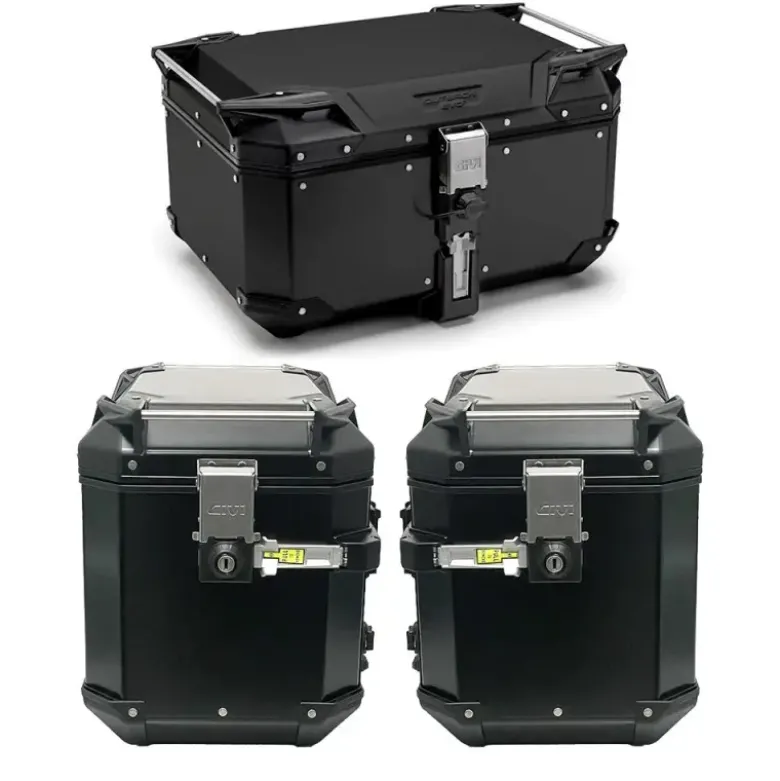 Tris Valigie Givi Trekker Outback Evo OBKE58B con Coppia Valigie Givi OBKE48BPACK2