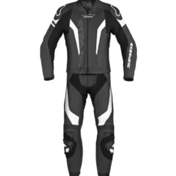 Tuta Divisa In Pelle Spidi Laser Touring Bianco Nero