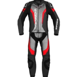 Tuta Divisa In Pelle Spidi Laser Touring Rosso Nero