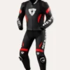 Tuta Divisibile in Pelle Revit Argon 3 Nero Neon Rosso
