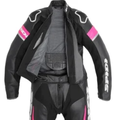 Tuta Donna Divisa In Pelle Spidi Laser Touring Lady Nero Fucsia
