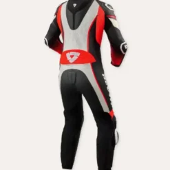 Tuta Donna Intera In Pelle Revit Xena 4 Bianco Rosso Neon