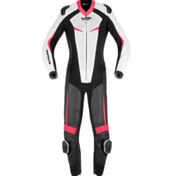 Tuta Donna Intera In Pelle Spidi Track Lady Perforated Pro Nero Fucsia
